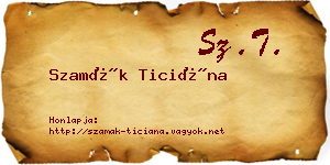 Szamák Ticiána névjegykártya